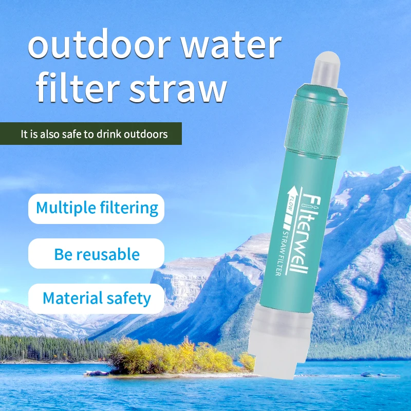 Filterwell Portable camping outdoor  mini portable personal Life water filtration filter  straw kit