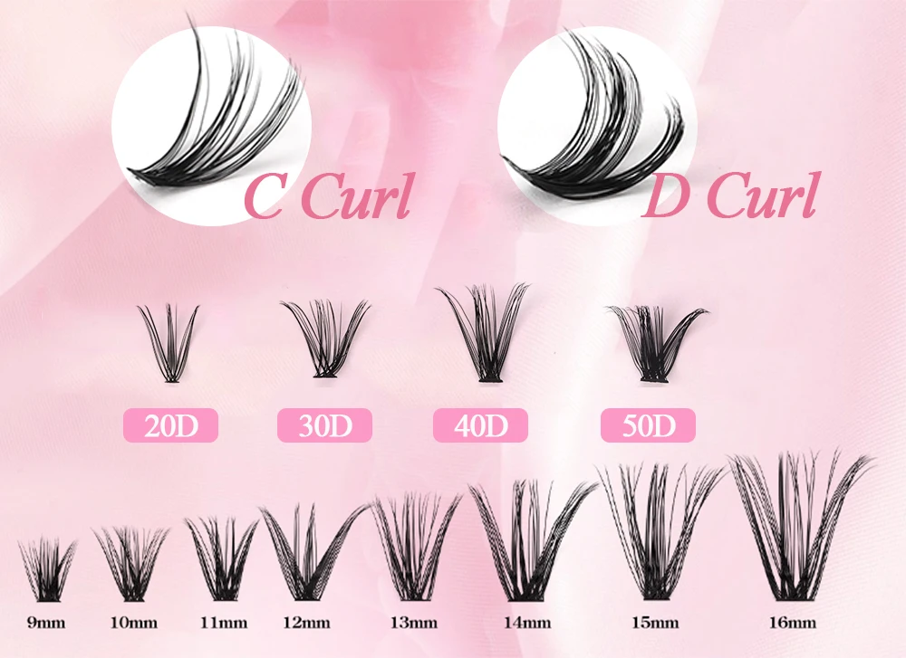 SP EYELASH 30D 40D 50D Individual Cluster Lashes Kit Bond Seal Lash Glue Applicator Tool DIY Lash Extension Kit