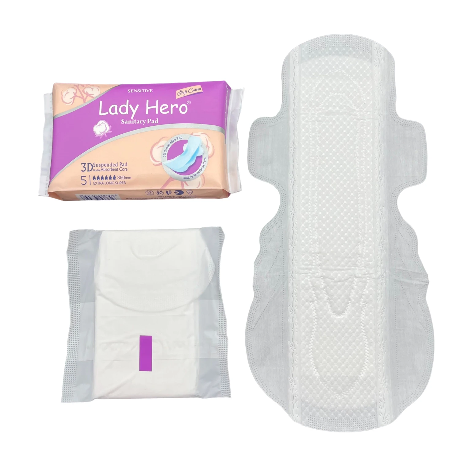 Organic Cotton Feminine Hygiene Products Lightweight and Discreet Protection Panty Liner sanitary pads wings Women