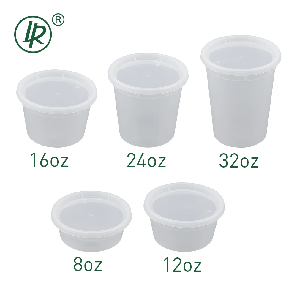 Food Grade Storage clear Plastic 8oz 12oz 16oz 24oz 32oz Disposable Food Deli Container with Lids