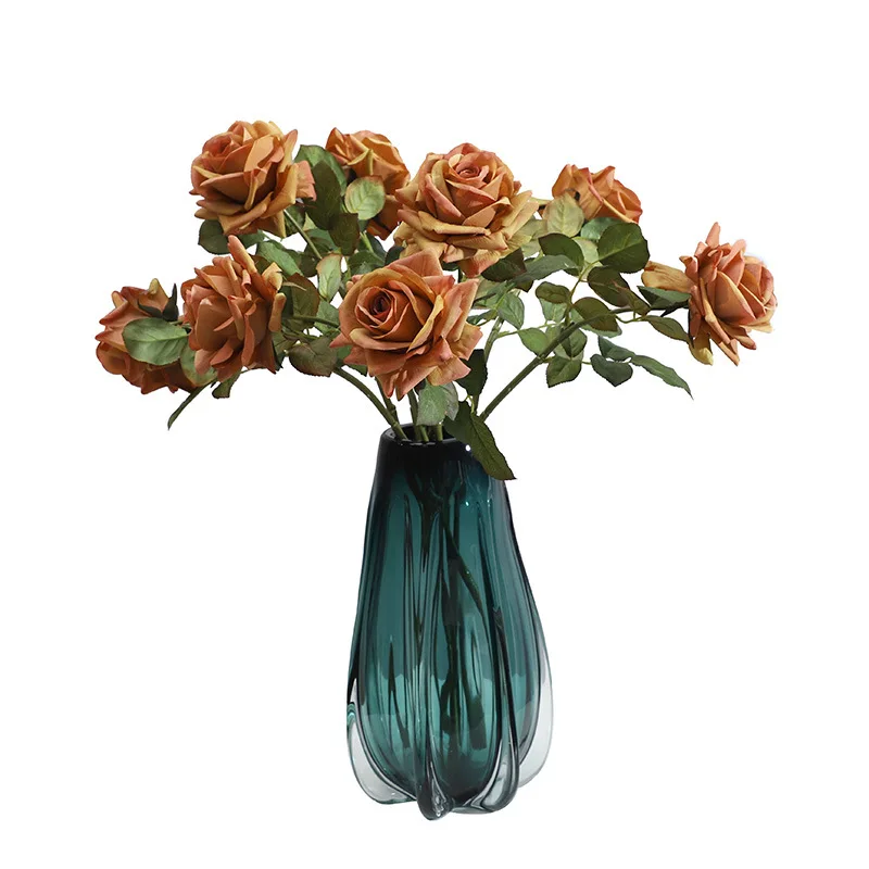 Zhuoou real touch flowers decoration fake simulation silk faux rose flowers real touch fleur artificielle flower decoration