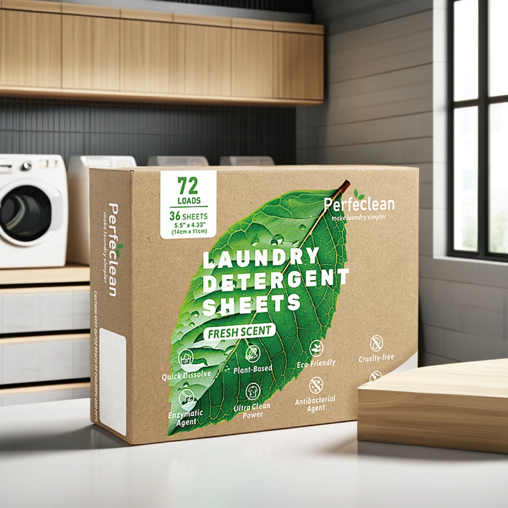 OEM/ODM Eco-Friendly Natural Biodegradable Laundry Detergent Sheets Disposable Powder Soap Strips Washer Private Label Bathroom
