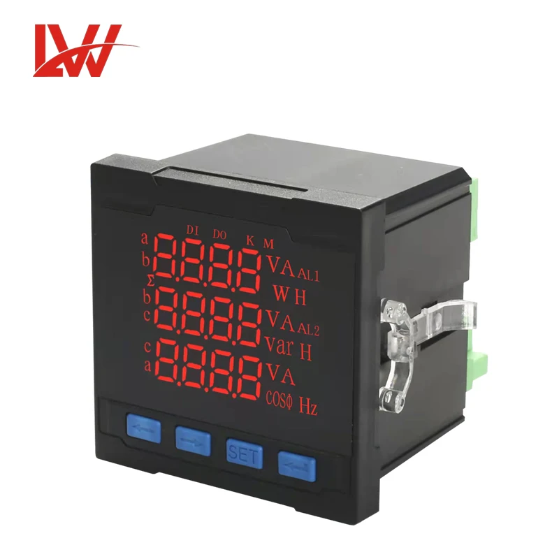 LCD digital  display three-phase multi-function power meter