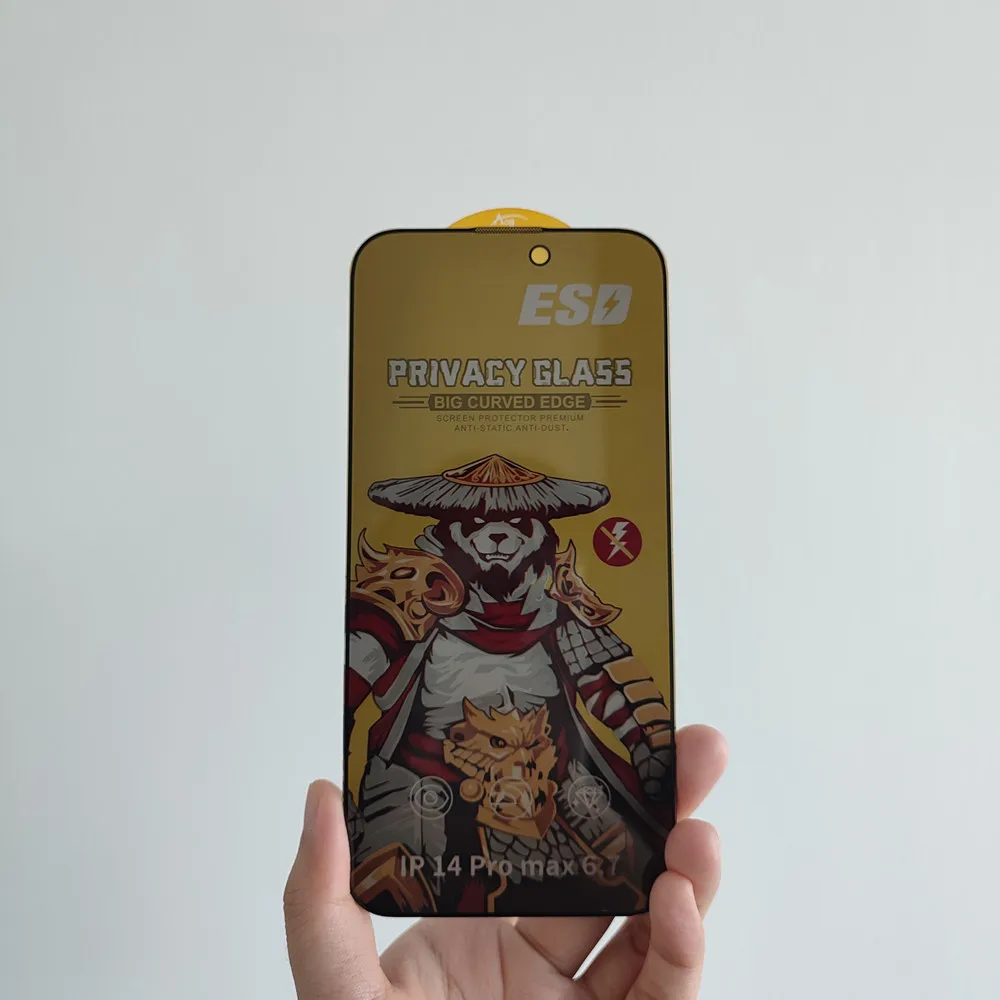 Anti spy screen guards privacy glass for iphone 15 pro max mobile privacy glass film tempered glass ESD protective film for 14