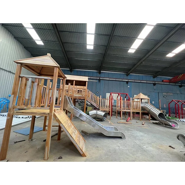 Customized Kids Wooden Outdoor Playground Kids Outdoor Playground Wood Outdoor Wood Playground For Children