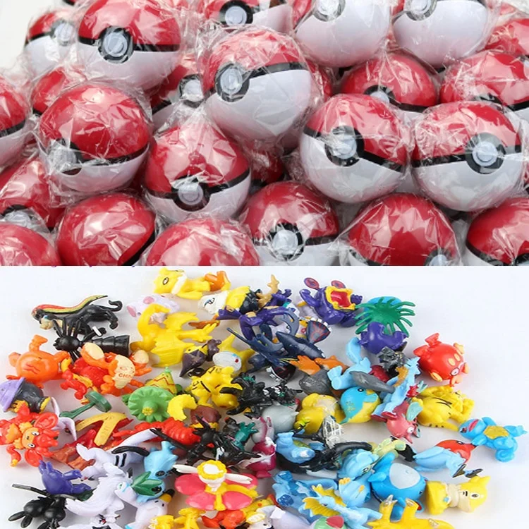Zealed Cheap price ABS Poke mon ball toys high quality 7cm capsule pokeball with mini poke mon figure in for gift