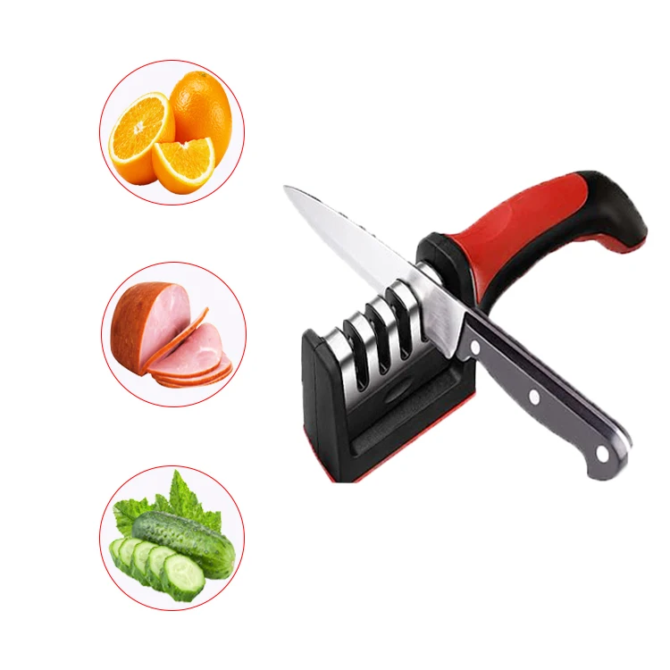 Shape Design Portable Outdoor Kitchen Knife Shear Sharpener Grinder Tool with Tungsten and Ceramic Sharpen Slot