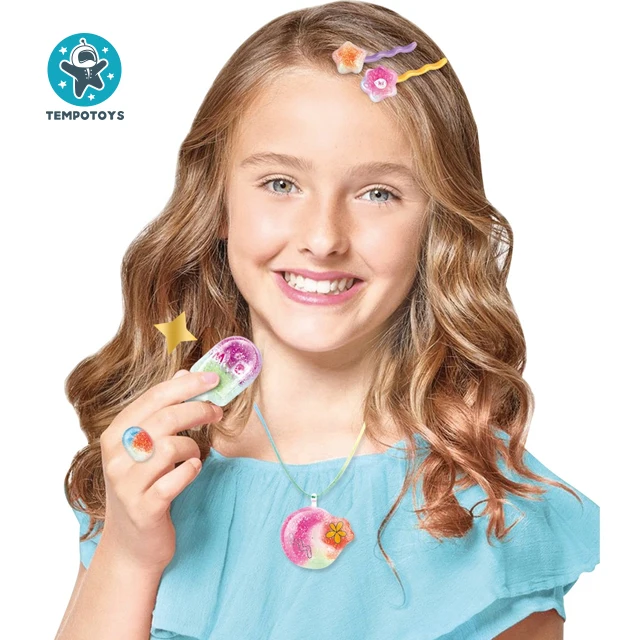 Tempo Toys Juguetes Pretend Play DIY Crystal Gel Magic Ornament Unicorn Stem Kids New Kid Toys For Girls Jewelry Sets