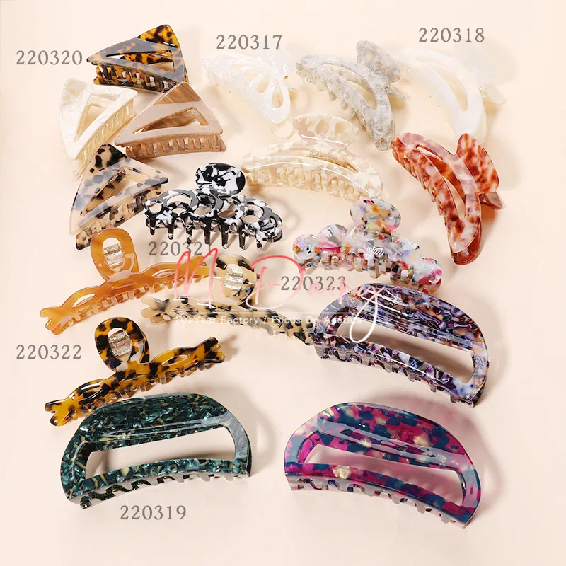MiDairy CUSTOM LOGO 3000+ COLORS  Acetate acrylic Hair Claw Crab Clamp Jaw Clip hair grips hair Decorative ornament