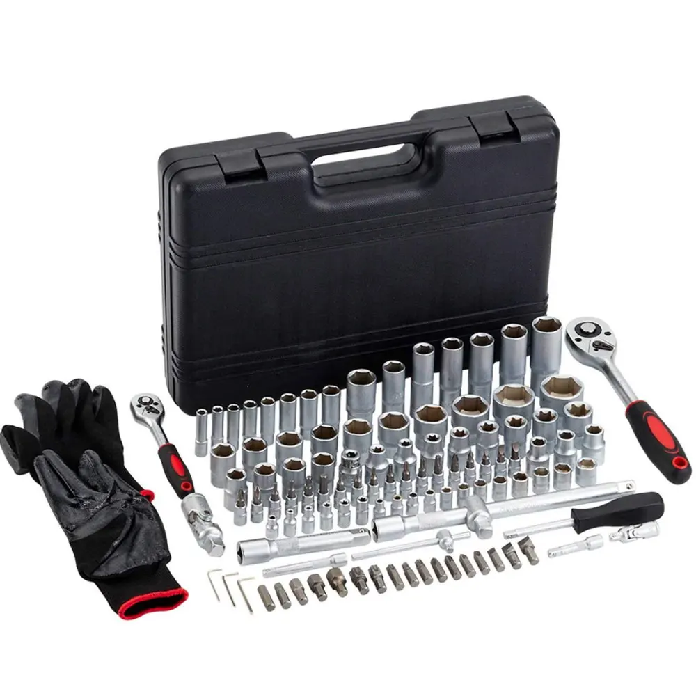 108pcs Socket Wrench Tool Sets Mechanics Chrome Vanadium Auto Repair Tool Kit Cabinet With Tool Box