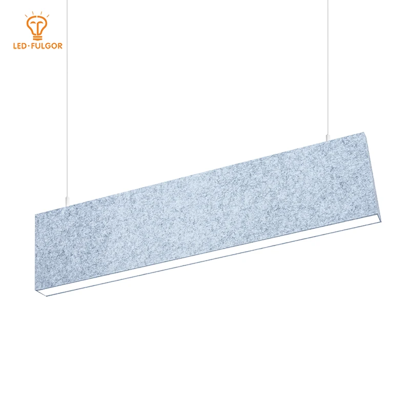 100% polyester sound absorbing NRC 0.85 Fireproof Acoustic office lighting hanging linear