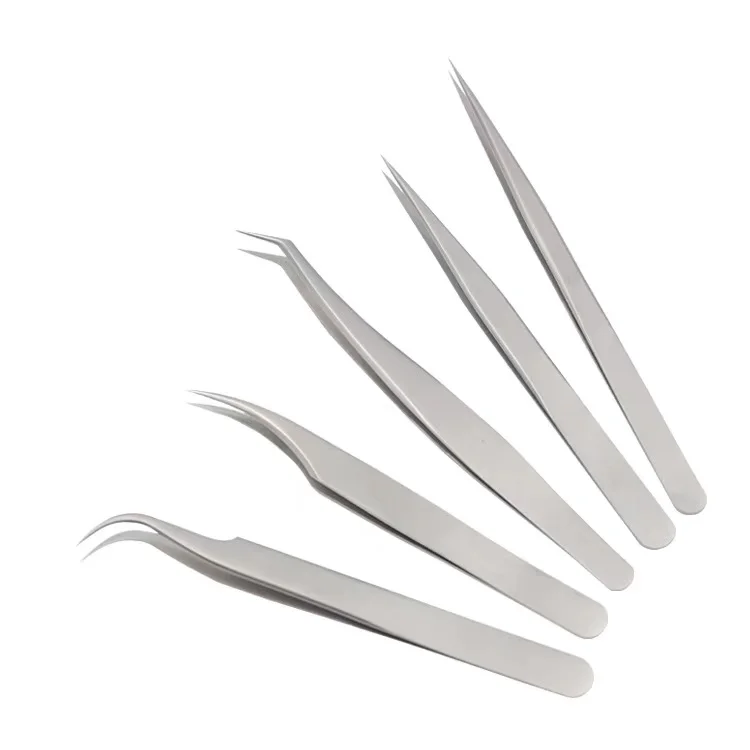 Высококачественные пинцеты для ресниц с индивидуальным логотипом, инструмент для наращивания ресниц