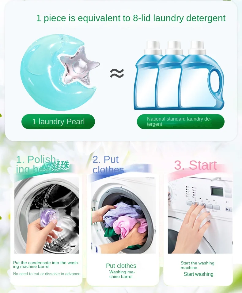 OEM/ODM Star moons Laundry Detergent Capsule Customized 2 in 1 Laundry Detergent Pods