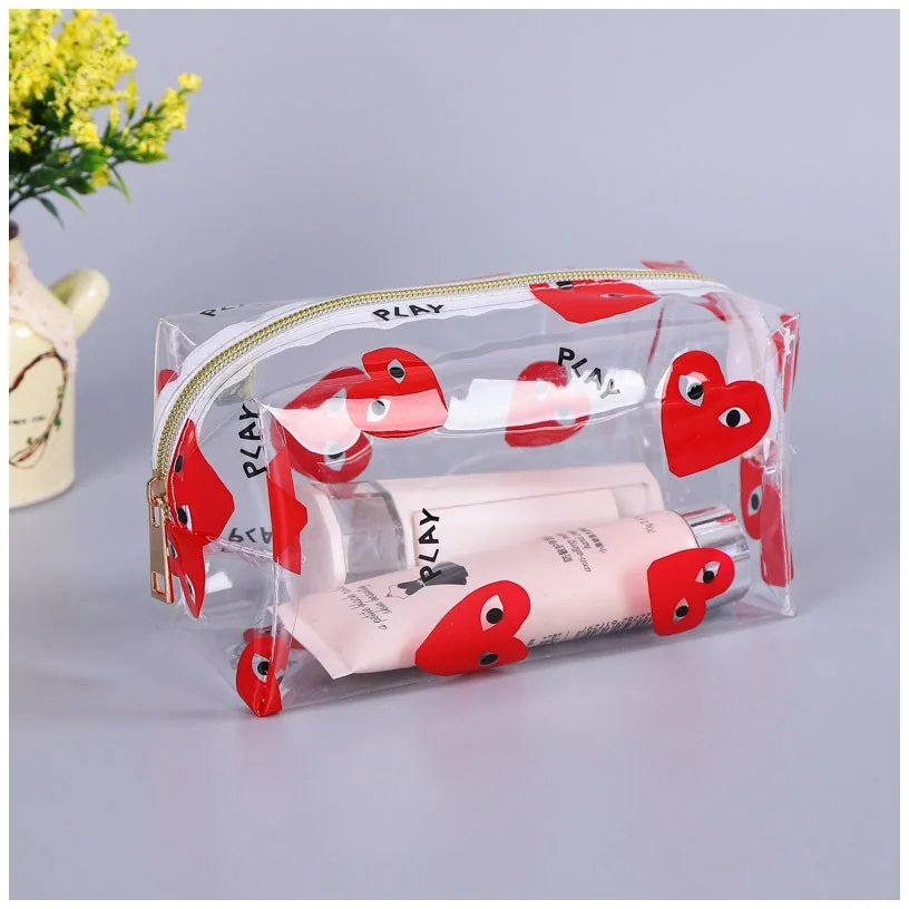 Custom LOGO PVC Cosmetics Transparent Bottled Storage Bags Travel Makeup Cosmetic Bags