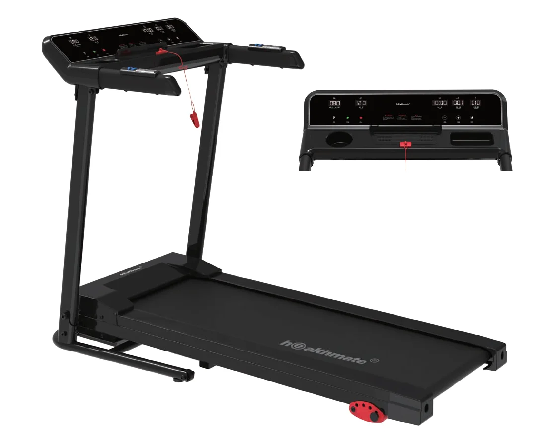 Home use Bluetooth music 1.5 HP Running fitness Treadmill Easy holding  manual incline Electric Treadmills with safety key