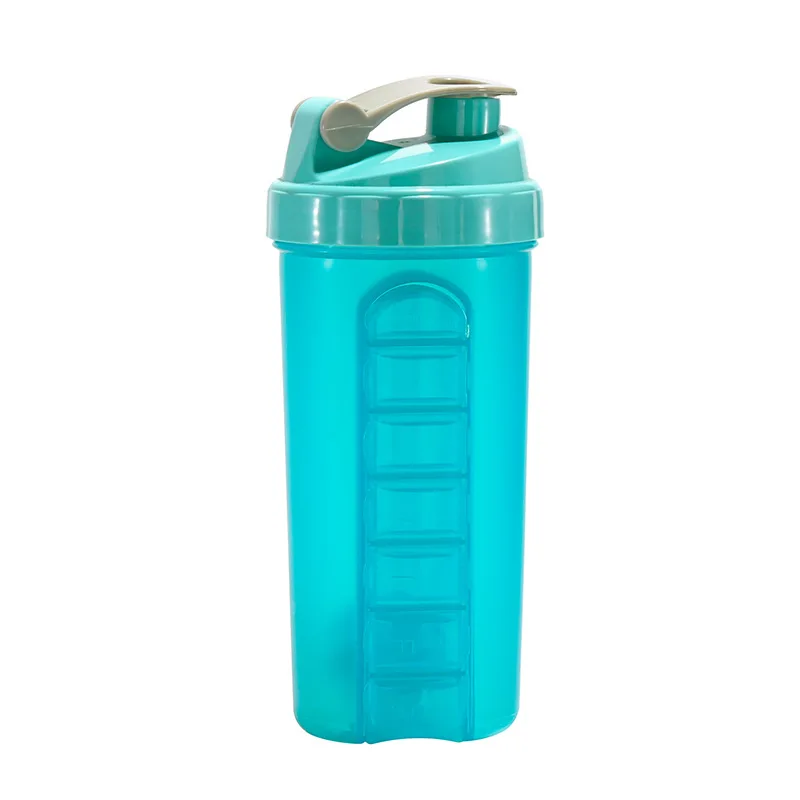 Weekly pill case 700ML BPA FREE Classic Gym Protein Powder Shaker Bottle with Pill box Organizer Storage