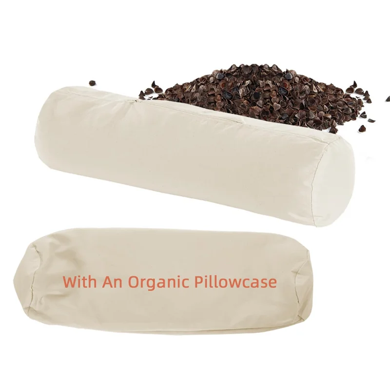 Buckwheat Neck Roll Pillow for Firm Support Organic Buckwheat Pillow for Sleeping Soft Breathable Pillow for Cervical Support