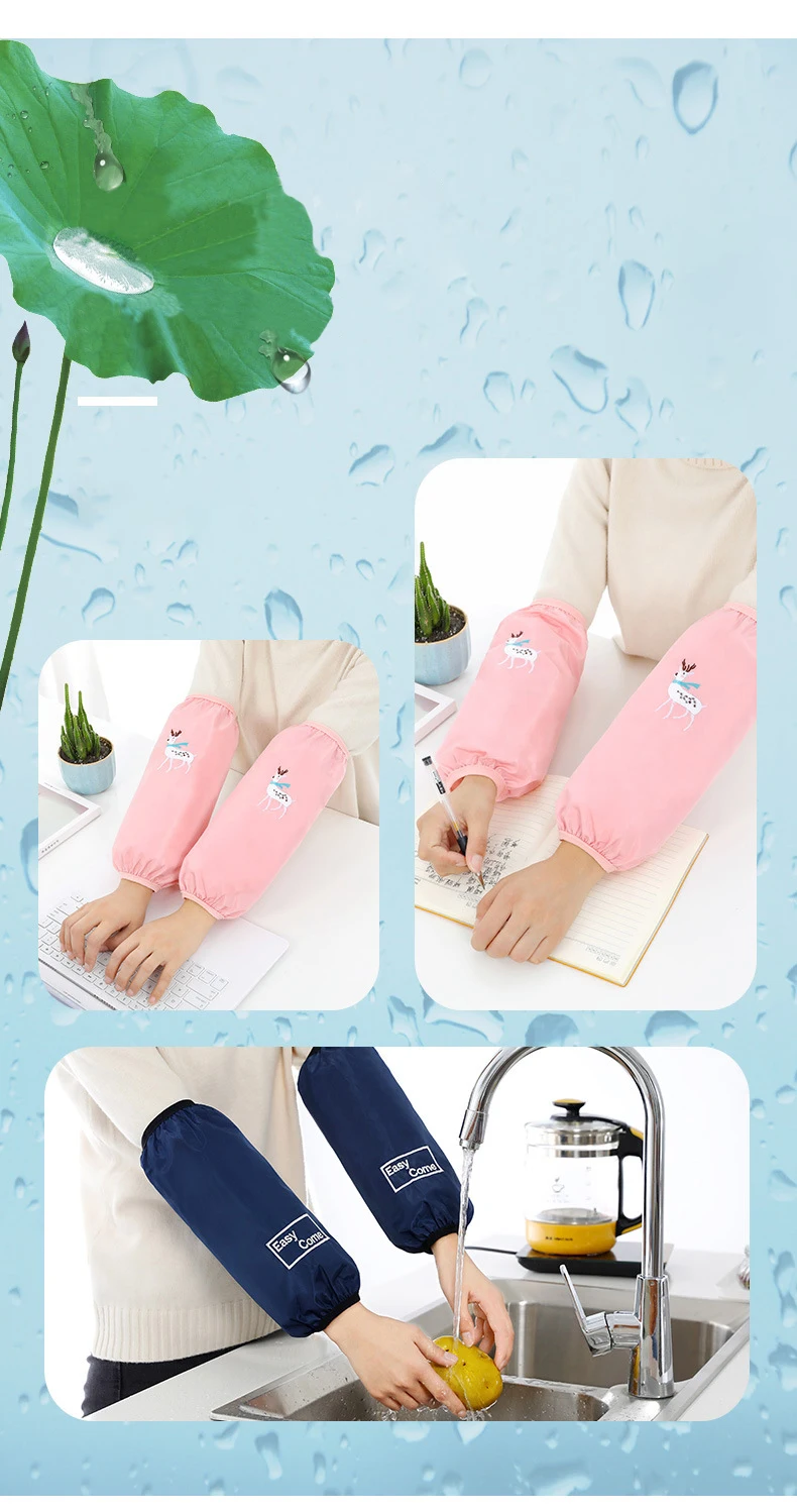Waterproof Kitchen Arm Sleeves, Arm Sleeves for Men and Women Work, 2 Pairs Over sleeves Covers for Household Washing Cleaning