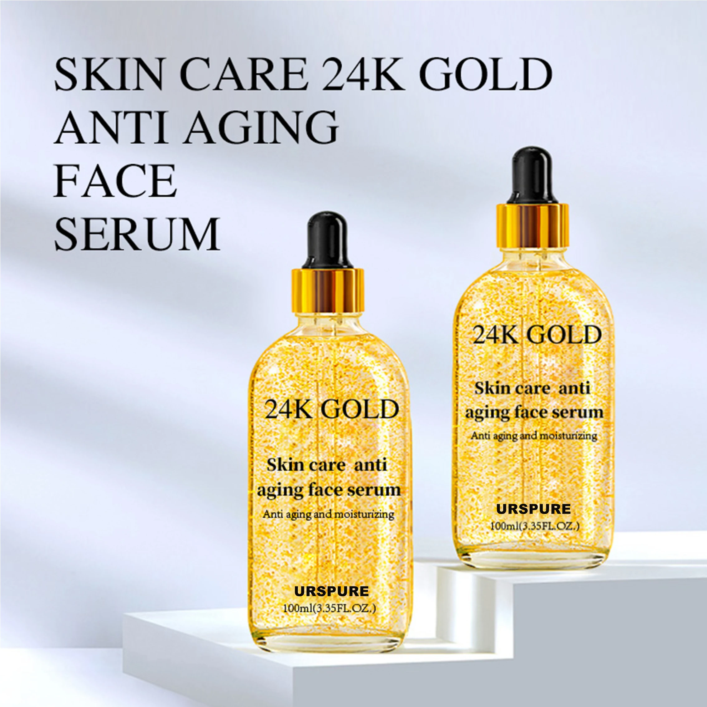 Private label OEM supply 24k gold with ginger serum 24 k gold face serum