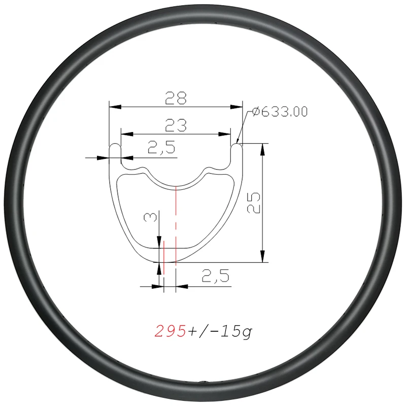 
295g 29er super light 28mm wide hookless asymmetric TUBELESS carbon rim 25mm deep UD 3K 12K matte glossy 24 28 32H MTB wheel 