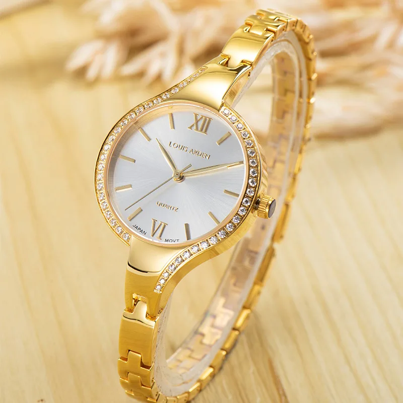 2024 new diamond-encrusted fashion watch simple and elegant thin belt quartz watch