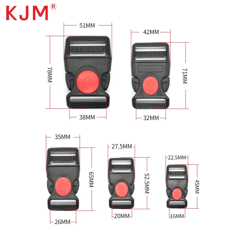 KJM Factory custom logo pet collar buckle Adjustable plastic quick side release buckle Dog collar plastic buckle