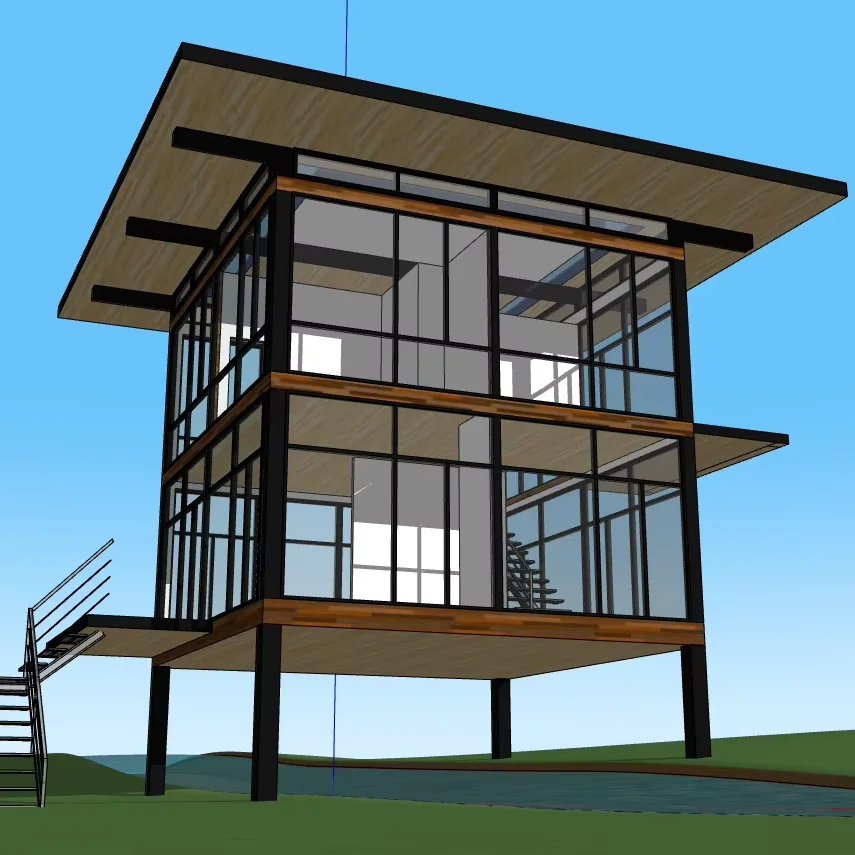 3D house plans and architecture for villas