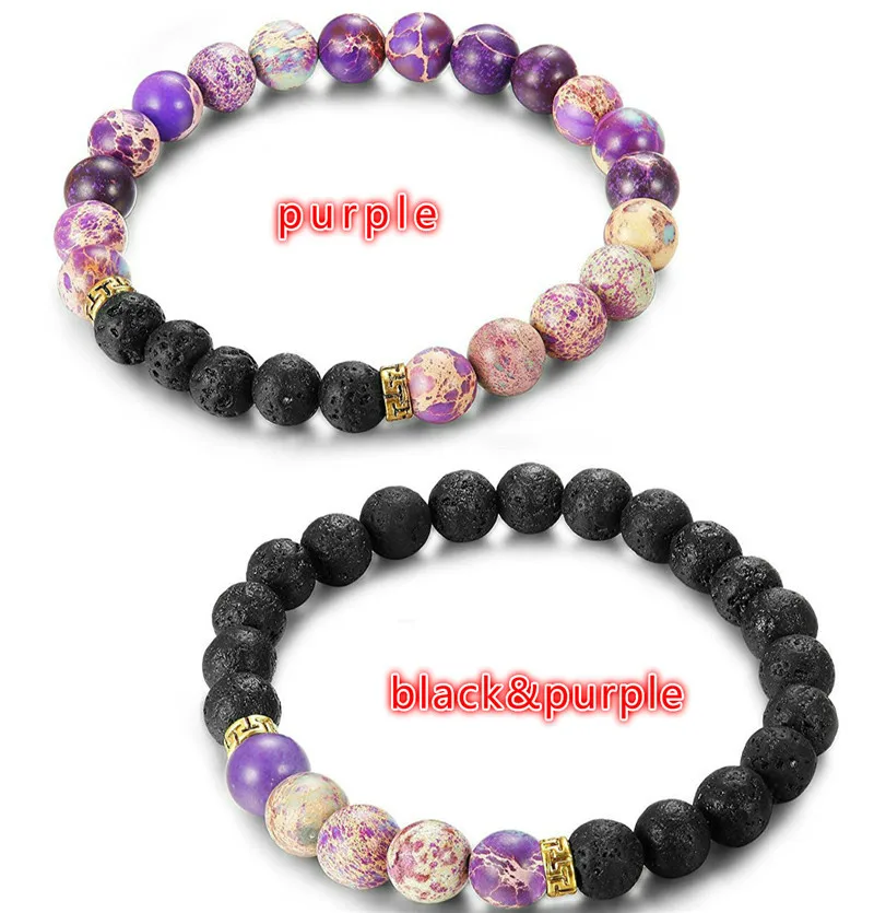 Handmade yoga healing jewelry volcanic rocks natural lava stone beads