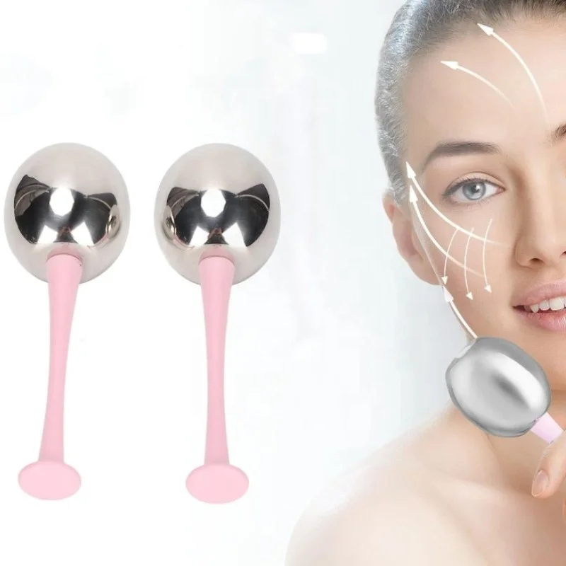 304 Stainless Steel Cooling Facial Ice Globes Massager Cryo Stick Facial Wands for Salon Facial Massage Ice Balloon with Box