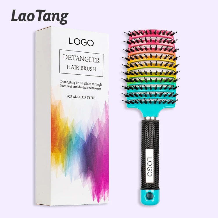 Распродажа от производителя большая изогнутая расческа из свиной щетины массажная для макияжа кудрявая вьющиеся волосы многофункциональная Расческа укладки