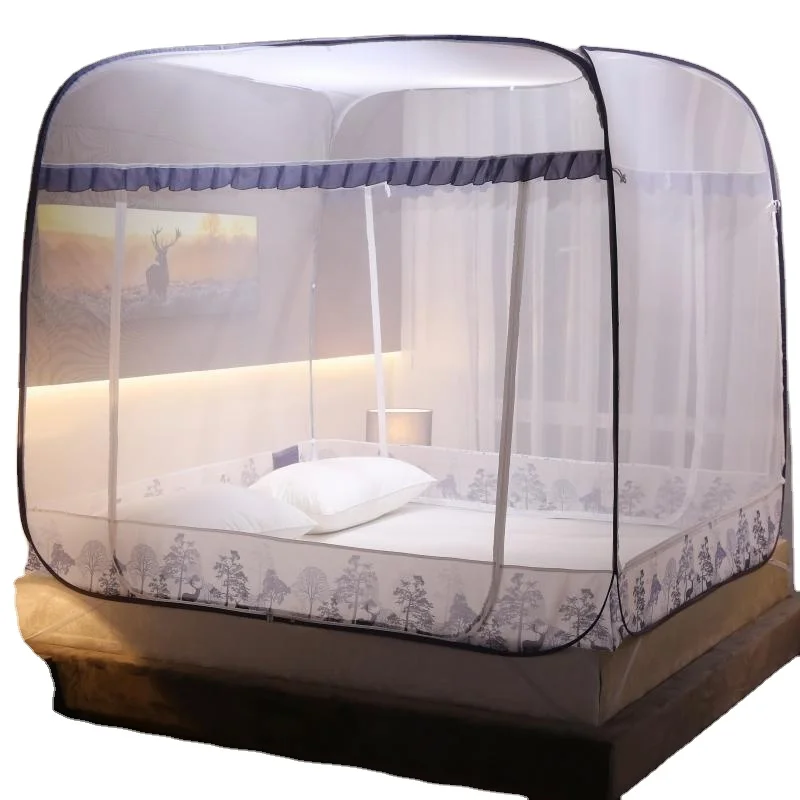 Оптовая продажа, квадратная сетка от комаров Юрта, складная Автоматическая стальная подставка, Складная сетка от комаров