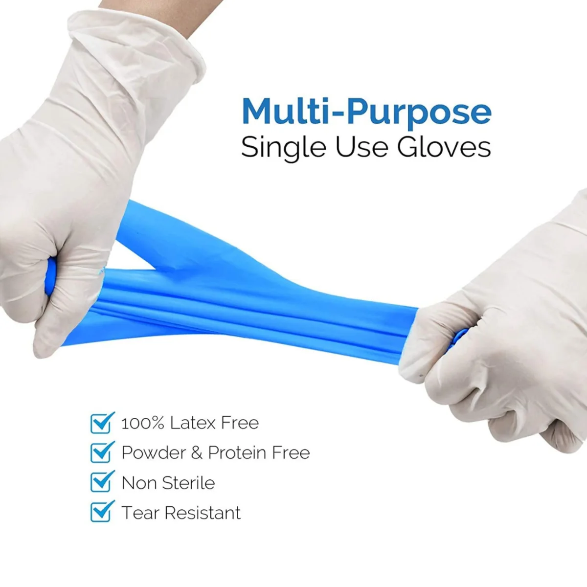 Factory Wholesale Custom 100 Pcs / Box High Quality PVC Material Blue Gloves Vinyl Exam Gloves Disposable Medical PVC Gloves
