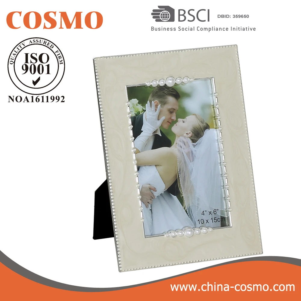 Zinc Alloy Metal Photo Frames Adjustable Picture Frame with Pearl