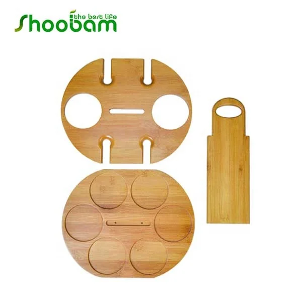 Bamboo Wine Bottle Holder Glass Cup Rack Bamboo Stand Countertop Wine Organizer