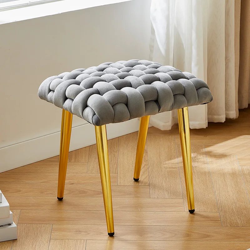 Factory wholesale Living Room Furniture Foot Stool modern  Simple Stools chair Fabric ottoman Stool