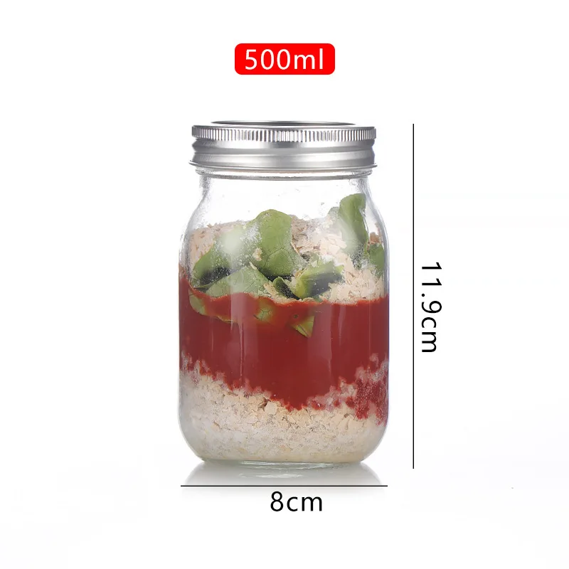 Mason Jar 4oz 8oz 12oz 16oz Airtight Container for Pickling Canning Quilted Wide Mouth Glass Mason Canning Jars With Lid