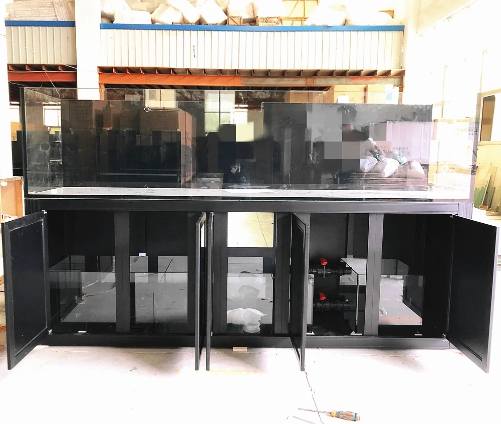 Custom Built High Quality Cade Type Glass and Aluminum Stand Reef Saltwater Rimless Aquarium Tank Marine World of Large Size