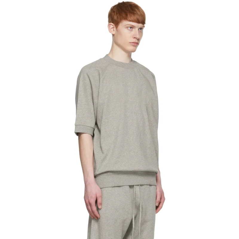 Wholesale Thick French Terry Fabric Short Sleeve Blank Casual T Shirt Men