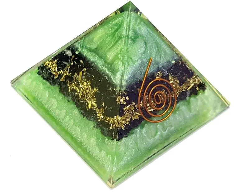Black Tourmaline Copper Best Protection Reiki Orgone Pyramid, Copper Energy Aura Cleansing, Chakra Balancing Pyramid