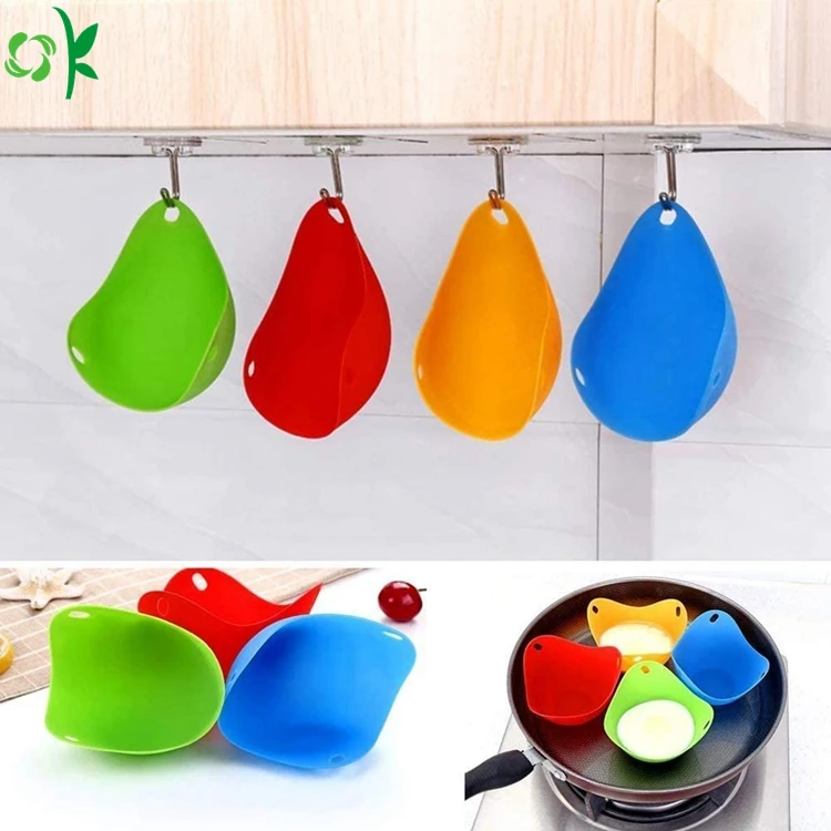 OKSILICONE Egg Poaching Cups Reusable Egg Boiled Microwave Safe Kitchen Tool Non Stick Silicone 1 Pcs/opp Bag or Customized