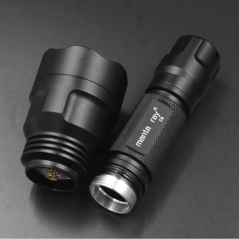 C8 Portable LED Flashlight Torch with SST-40.2 SST40.2 LED Chip inside Ar Coated Glass Lens DTP Copper Plate Lamp