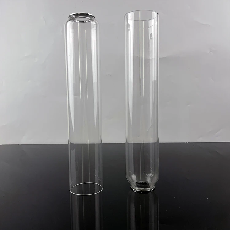 glass shades hurricane tube with metal connector for crystal candelabra MH-Z0328