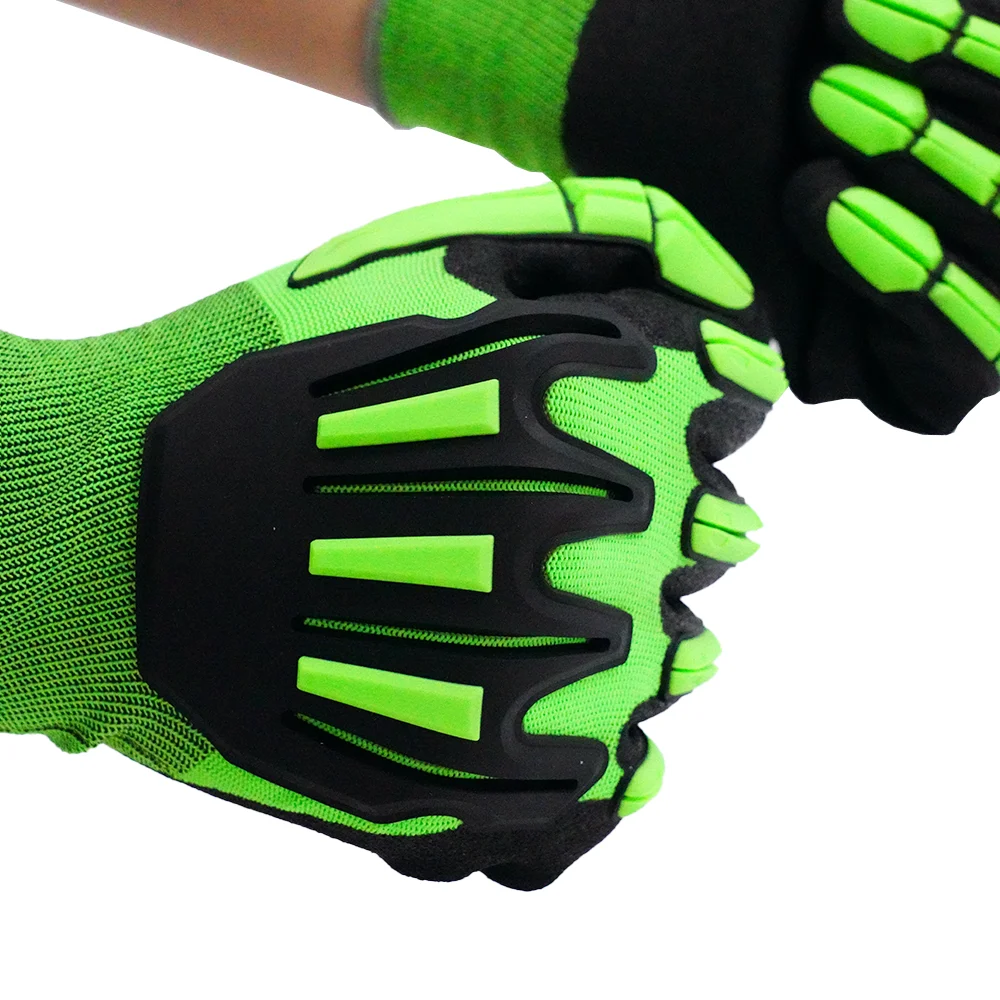 POPALM Whosale Heat-press Industrial-Grade Anti-Collision Padding TPR Safety Gloves for Maximum Hand Protection