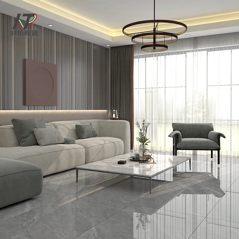 750x1500mm Infinite even grain  grey color full body marble tile full polished glazed porcelain tiles flooring and wall tiles