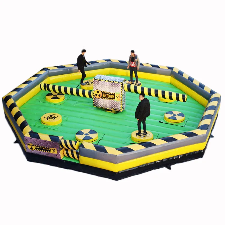Factory price wholesale inflatable machine wipeout games kids meltdown last man standing swepper mechanical games adult for sale