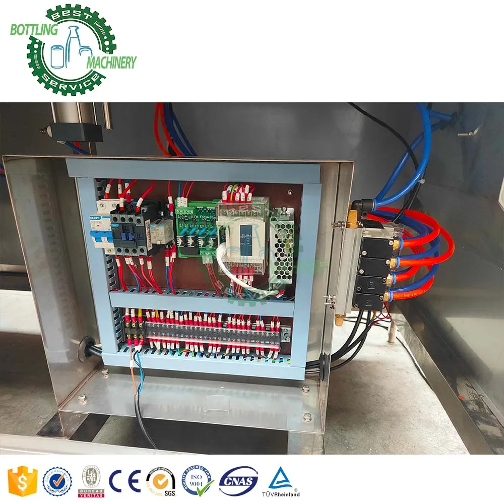 Integrated Semi automatic carbonated soda water beverage foaming wine Sparkling aluminium pop Can filling sealing equipment
