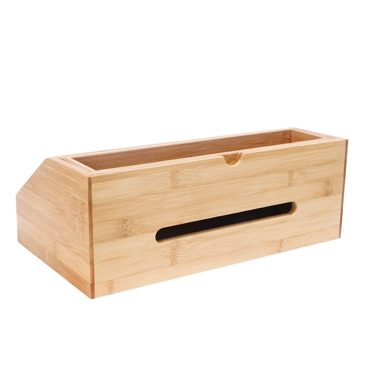 Eco-friendly bamboo office file holder storage phone holder