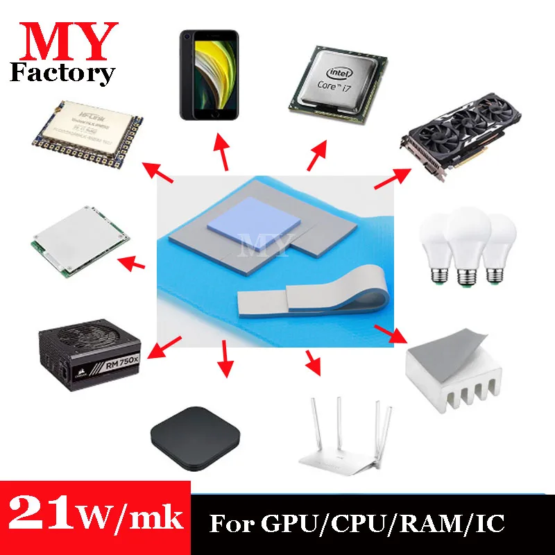 13W/mk 15W/mk thermal silicone pad Insulation Silicone Heat Electrical Cooler Material Heat Resistant Thermal Pad for GPU CPU