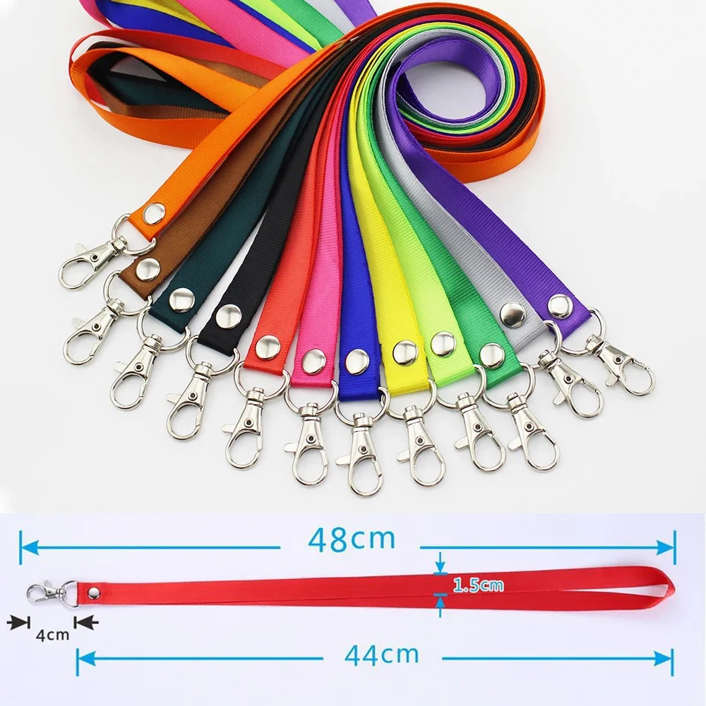 Id Card Badge Mobile Phone Neck Lanyard Fabric Nylon Strap Keychain Rope Satin Polyester Custom Crossbody Plain Blank Lanyards