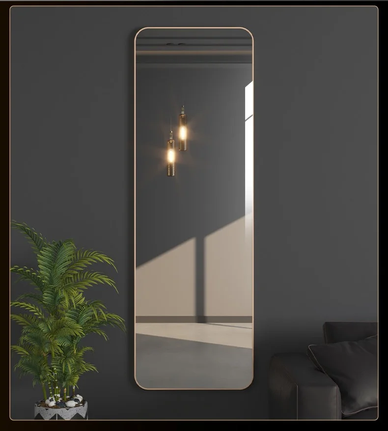 custom big black gold metal framed rectangle full length large dressing makeup hanging wall mirror miroir espejo spiegel